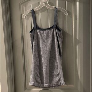 Heathered Gray Tank Top with Dark Trim